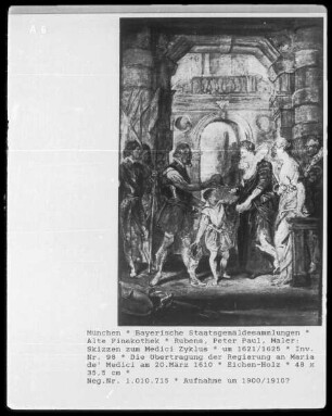 Skizzen zum Medici-Zyklus: Die Übertragung der Regierung an Maria de Medici am 20. März 1610
