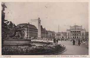Leipzig: Augustusplatz mit Hochhaus und Neuem Theater