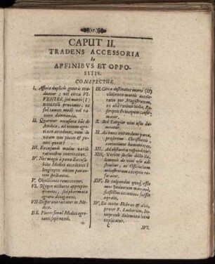 Caput II. Tradens Accessoria In Affinibus Et Oppositis.