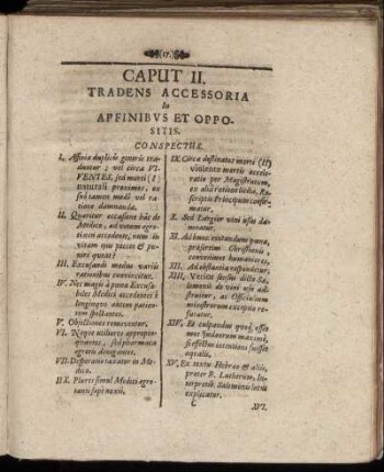 Caput II. Tradens Accessoria In Affinibus Et Oppositis.