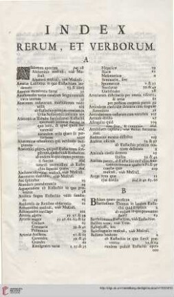 Index Rerum, et Verborum
