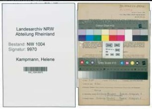 Entnazifizierung Helene Kampmann , geb. 26.10.1914 (Kaufm.Angestellte)