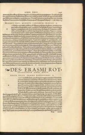 Des. Erasmi Rot. Epistolarum Liber XXVII