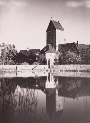 Dinkelsbühhl, Rothenburger Tor : Dinkelsbühl. Rothenburger Tor. Blick über den Weiher