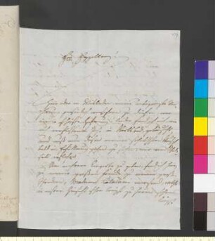 Brief von Ehlers, Johann Wilhelm an Goethe, Johann Wolfgang von