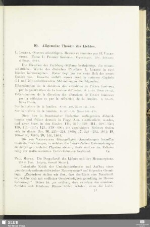 10. Allgemeine Theorie des Lichtes