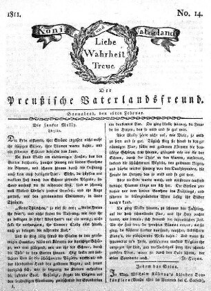 No. 14., vom 16ten Februar