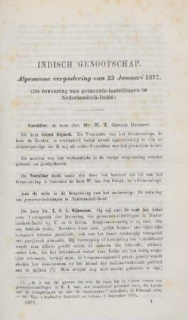 Algemeene vergadering van 23 Januari 1877