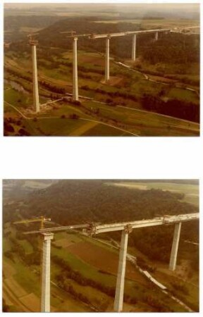 Kochertalbrücke, km 679,942 - 681,070 Gebaut Oktober 1976 - 15.Oktober 1979. Freivorbau