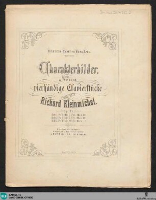 2: Charakterbilder : Neun vierhändige Clavierstücke; op. 21