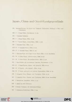 Japan-, China- und Orient-Kunstgegenstände (Nr. 361-419)