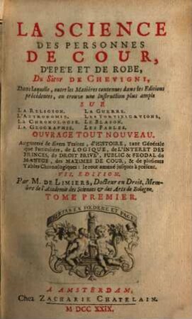 La Science Des Personnes De Cour, D'Epée Et De Robe, 1