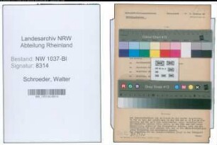 Entnazifizierung Walter Schroeder , geb. 21.02.1895 (Werkmeister)