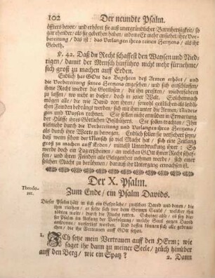 Der X. Psalm. Zum Ende, ein Psalm Davids.