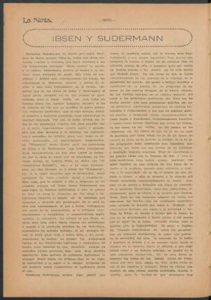 Ibsen y Sudermann