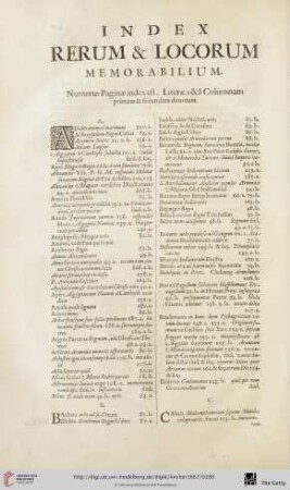 Index rerum & locorum memorabilium