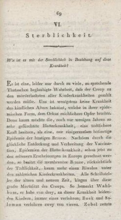 VI. Sterblichkeit