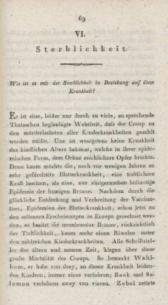 VI. Sterblichkeit