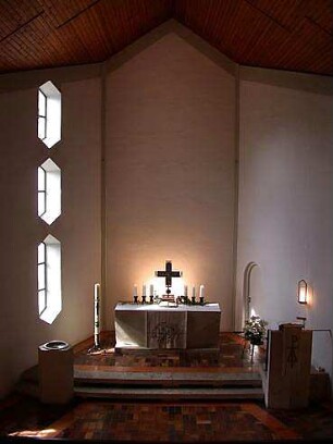 Gulbransson, Olaf Andreas; Grainau bei Garmisch-Partenkirchen; Erlöserkirche - Altarraum (Innenraumperspektive)