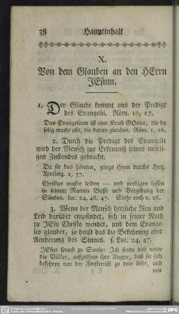 X. Von dem Glauben an den Herrn Jesum