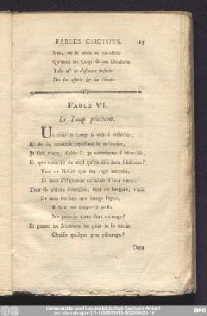 Fable VI. Le Loup pénitent.