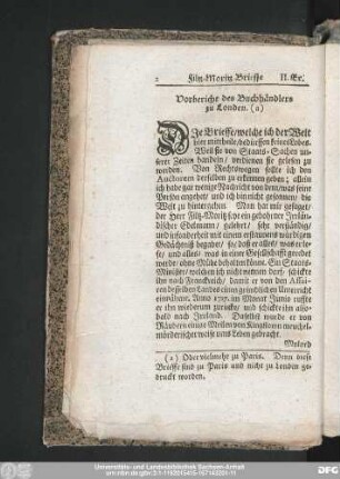 Vorbericht des Buchhändlers zu Londen.