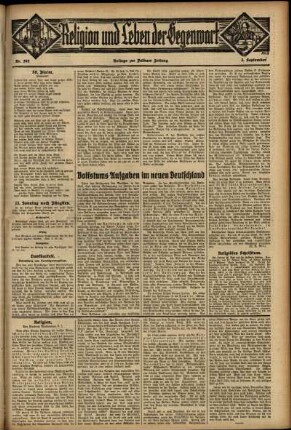 Dritte Ausgabe vom Sonntag, den 03. September 1933.