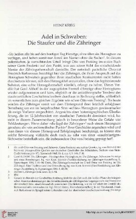 Adel in Schwaben: Die Staufer und die Zähringer