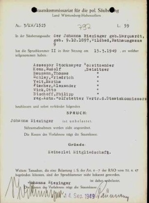 Riexinger, Johanna, geb. Marquardt