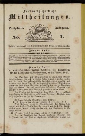 Dreizehnter Jahrgang. No. 1.