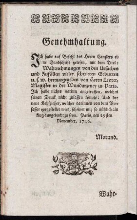 Genehmhaltung.