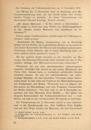 Die Gründung der Volksmarinedivision am 11. November 1918