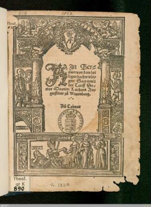 AJn Sermon von dem heiligen hochwirdigen Sacrame[n]t der Tauff