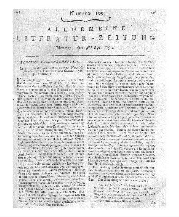 Gräter, F. D.: Nordische Blumen. Leipzig: Gräff 1789