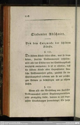 Siebenter Abschnitt. Von dem Endzwecke der schönen Künste