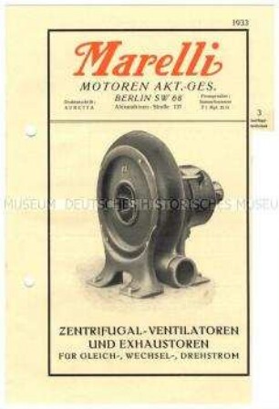 Zentrifugal-Ventilatoren und Exhaustoren