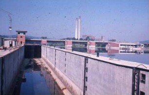 Deizisau, Schleuse, Wehr, Kraftwerk, flussabwärts