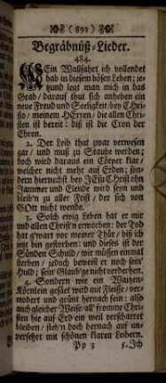 Begräbnüß- Lieder. - Reise- Lieder.