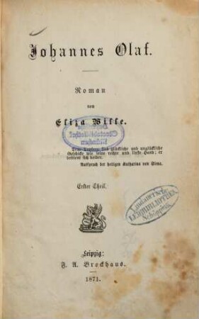 Johannes Olaf : Roman, 1
