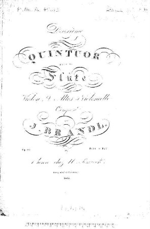 Deuxième quintuor pour la flute, violon, 2 altos et violoncelle : op. 60