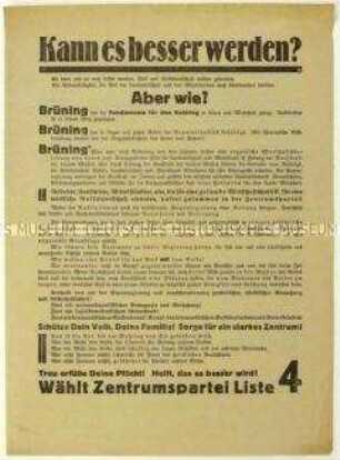 Aufruf der Zentrumspartei zur Reichstagswahl am 6. November 1932