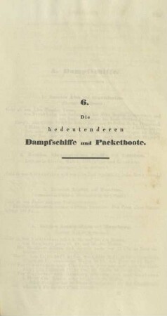6. Die bedeutenderen Dampfschiffe und Packetboote