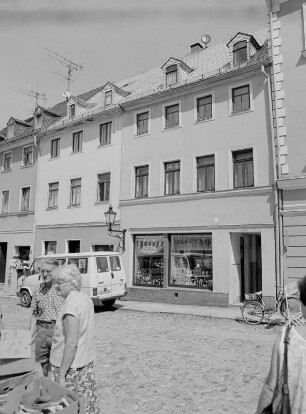 Glauchau, Markt 14/13, Wohnhäuser mit Ladeneinbauten, Straßenansicht