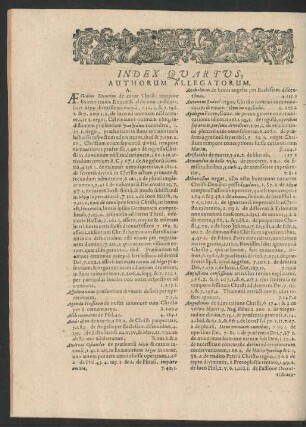 Index Quartus. Authorum Allegatorum.