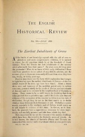 The English historical review : EHR. 1. 1886, [b]