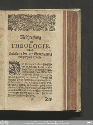 I. Articul. Von der Erkentniß Gottes, nach seinem Wesen, Eigenschaften und Personen.