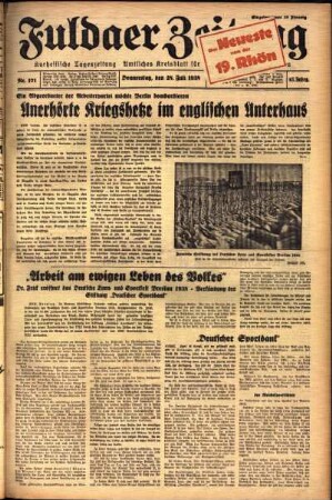 Ausgabe vom Donnerstag, den 28. Juli 1938.