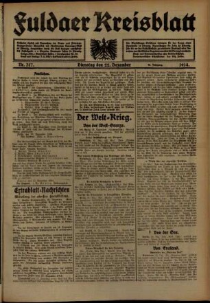Ausgabe vom Dienstag, den 22. Dezember 1914.