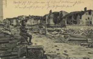 Ansicht der zerstörten Stadt Fresnes