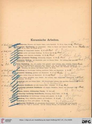 Keramische Arbeiten (Nr.1-99)